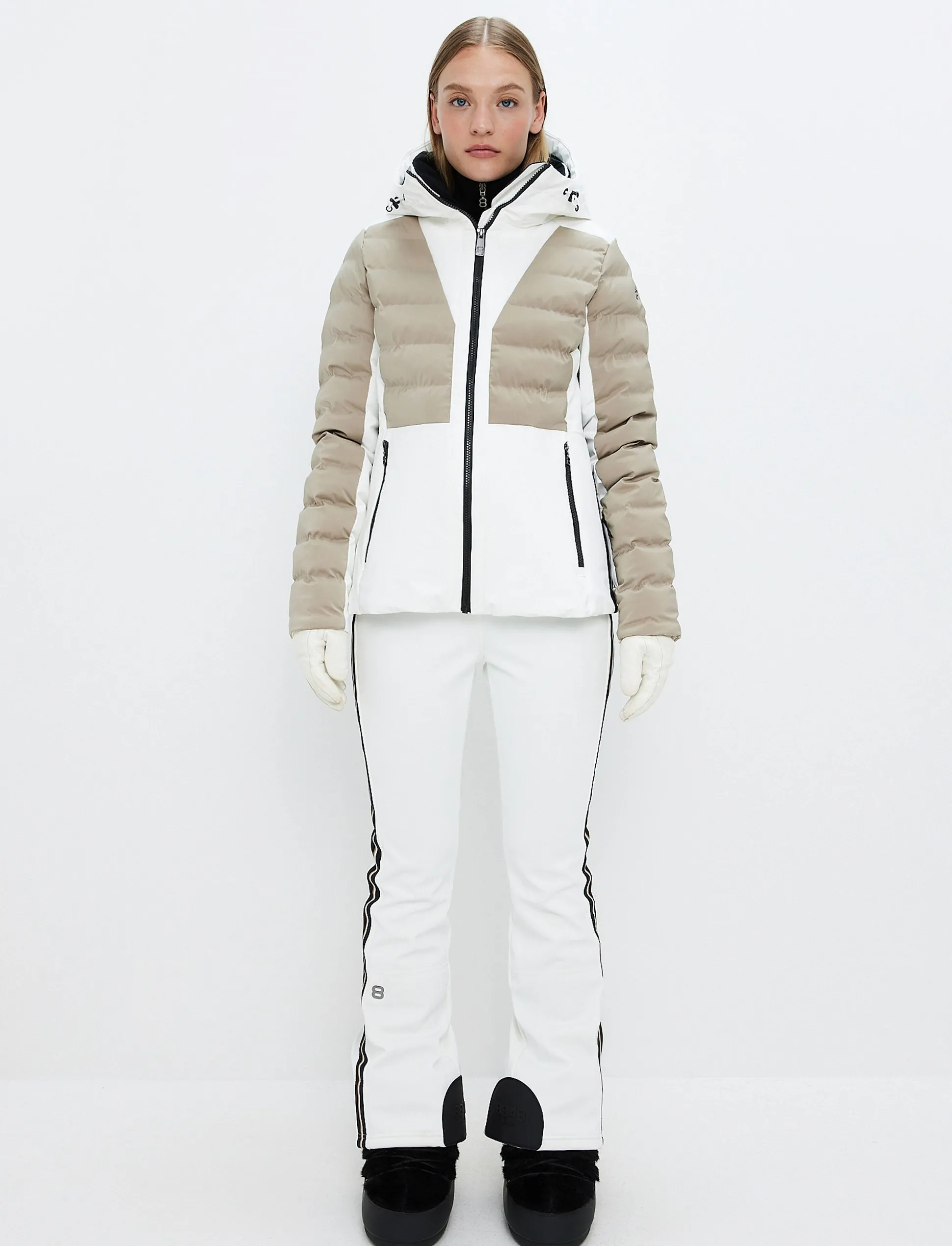 8848 Altitude Audrey W Ski Jacket - Blanc/Lt Beige Outlet