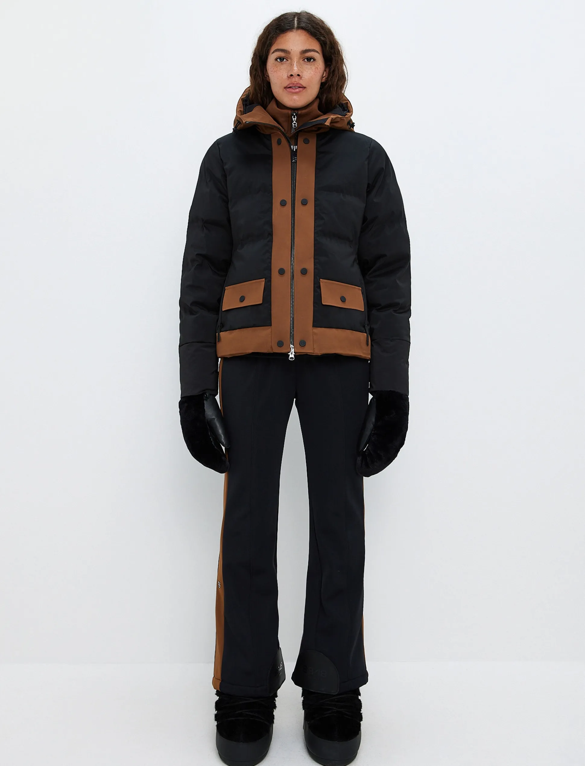 8848 Altitude Harlow W Ski Jacket - Black/Cashmere Brown Discount