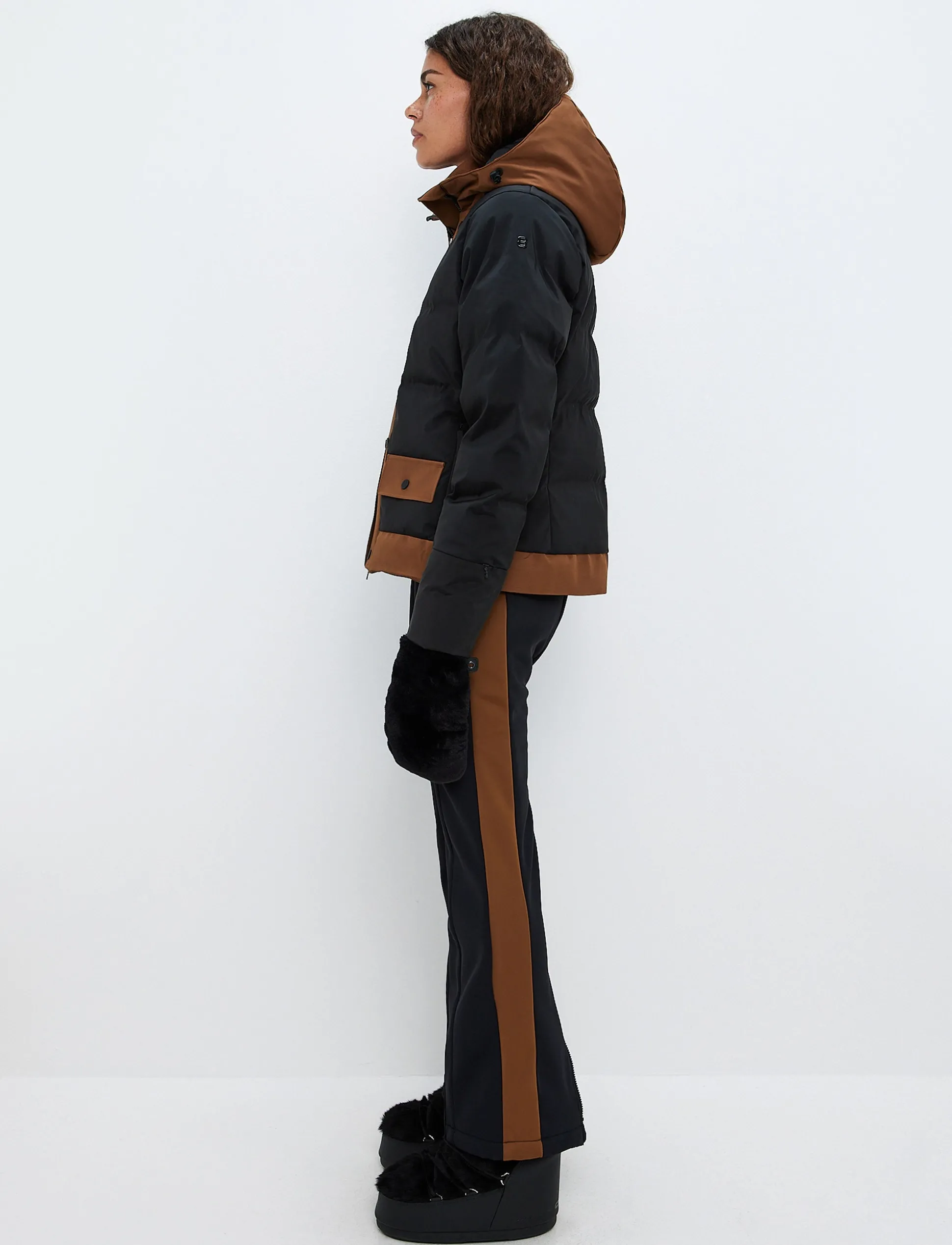 8848 Altitude Harlow W Ski Jacket - Black/Cashmere Brown Discount