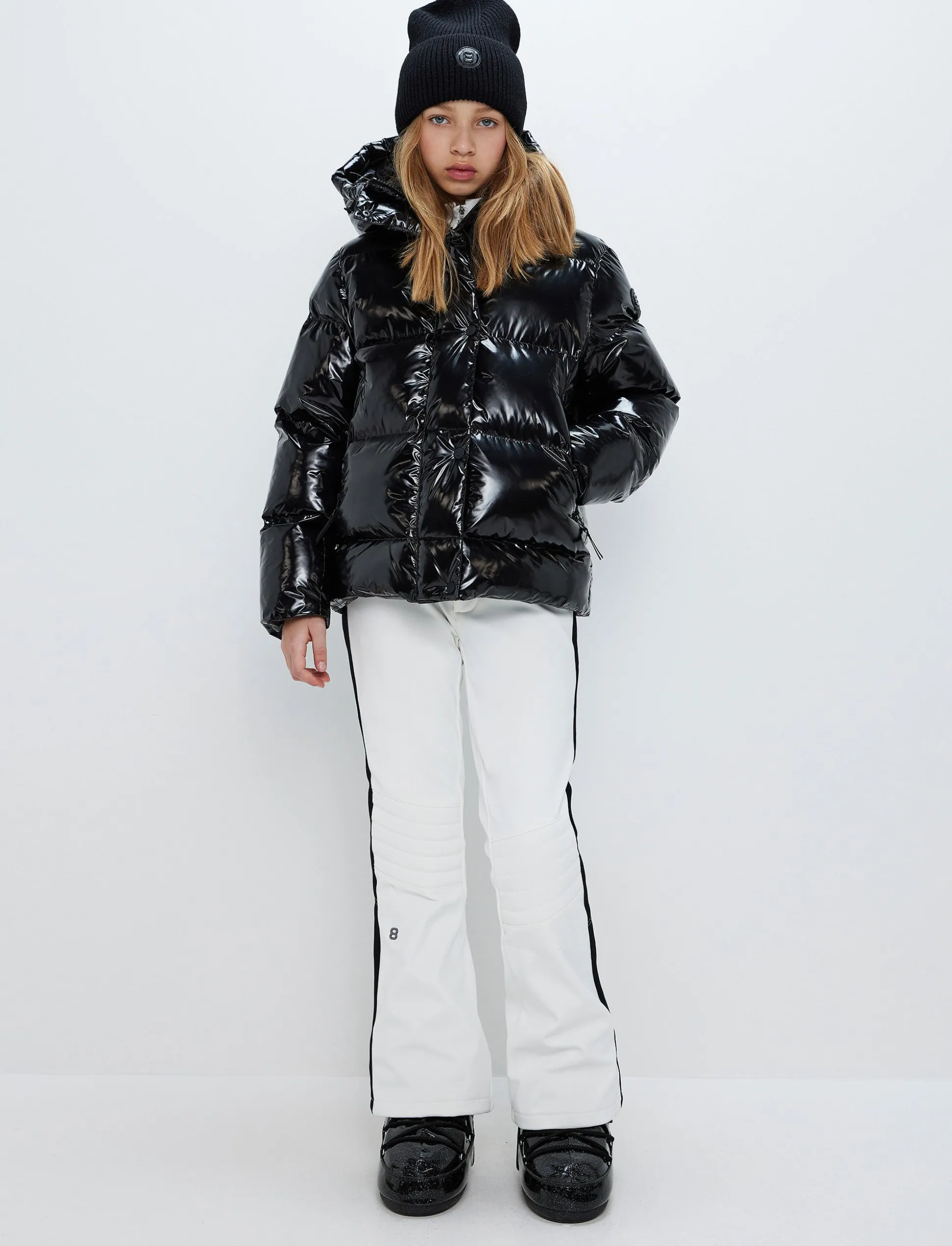 8848 Altitude Saga Jr Ski Jacket - Black Glossy Best Sale